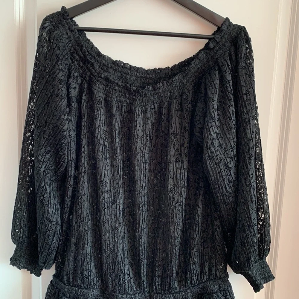 Free People Carina Mini Dress Black Small Oversized Vacation Festival Cover-up